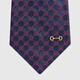 GUCCI Gucci GG silk jacquard tie gift dark blue and red one size