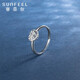 Safir platinum ring for women Pt950 heart-shaped love car flower platinum live mouth ring for birthday gift, about 2.15 grams, can be remarked to adjust the ring number for delivery