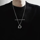 Yililuo geometric square triangle necklace men's trendy hip-hop couple titanium steel pendant simple versatile personalized sweater chain geometric necklace keel chain