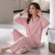 Shamiduo pajamas for women in spring and autumn pure cotton long-sleeved cardigan loose casual sweet age-reducing women's cotton home clothing set 9794 XL (recommended 120-140Jin [Jin equals 0.5 kg])