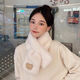Scarf for women in autumn and winter Korean style, cute warm plush bear 2024 winter new white fashionable scarf trend, cute bear scarf - white 1