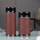 Tanxuange Purpurton Teetasse Thermos Cup Herren-High-End-Büro-Tee Tasse für Geschenke für Vater und Lehrer Custom Branding Spiegel Mattrote Griff (braune Box) 450 ml