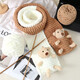 
Caikaying bear scarf handmade DIY scarf finished wool knitted hand knitted scarf material bag wool balls for girlfriend wool balls 4 balls material bag + artifact