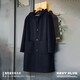 
Maden Workwear American retro college style wool woolen coat hooded warm mid-length wool jacket men's winter navy blue S (165)