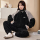 Jinzhiyan Winterkorallen Velvet Großgröße Pyjamas Frauen langärmeliges Flanell Reißverschluss plus Fett Plus-Größe Fett MM200jin [Jin entspricht 0,5 kg] Home Clothing XQ9934 vertikaler Bärenkette Velvet größere Version XL [140-160jin [Jin gleich 0,5 kg]]]]]