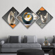Pinturas de decoración de sala de estar OUFA Combinación de lujo Combinación de sofá Pinturas colgantes de pared moderna de estilo nórdico simple triple triple murales comedor pinturas de porcelana de cristal
