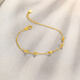 Saturday Lucky Yellow 18K Gold Bracelet Colorful Gold Bracelet Birthday Gift for Girlfriend KH072149 16+2.5cm