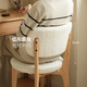 Genji Wooden Solid Wood Makeup Stool Modern Simple White Stool Girls Bedroom Dressing Stool Lamb Silk Soft Chair (Login Color)
