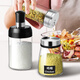 Nanluo seasoning bottle seasoning jar set seasoning box glass barbecue sprinkler bottle kitchen supplies household seasoning salt and pepper shaker 4 spring and autumn conical sprinklers + black label