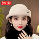 PTAH hat women's new autumn and winter small top hat beret warm woolen felt top hat versatile fashion retro basin hat mixed rice