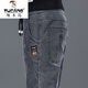 Holzspecker Elastizier Taille Jeans Männer losen Stretch Harem Hosen Frühling und Herbst Sommer Neues dünner Schnüre-up-Freizeithosen 2025 K433 Grau [High Elastic] 2xL 135-150Jin [Jin gleich 0,5 kg]