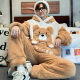 Simple direction men's pajamas autumn and winter coral velvet thickened flannel youth cartoon large-size winter home clothing set 3897 bear thin style 10XL small size m150cm/90Jin[Jin equals 0.5 kg]