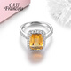 CAJJ Francois citrine small sugar cube ring for women, natural colored treasure, jewelry, gems, wealth, 925 silver inlaid jewelry accessories, No. 17