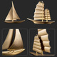 
Amro is smooth sailing, copper ornaments, home living room, TV cabinet, wine cabinet, office decoration, handicrafts, housewarming gifts, golden copper <Ride the wind and waves> small