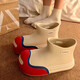 Zhenxi Botas de lluvia para mujeres tubos cortos de moda, dibujos animados lindo Eva Summer grueso Suele impermeable sin deslizamiento Botas de lluvia para adultos resistentes a los adultos Khaki 36.5 Adecuado para tamaños 36-37