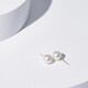 Tahitian 18K gold freshwater pearl earrings, 8-9mm bright white pearl earrings, versatile for commuting, gift to wife