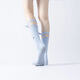Huodiniao autumn and winter yoga socks professional anti-slip female adult Pilates socks straps long-tube fitness aerobics sports floor socks straps mid-tube anti-slip yoga socks-light blue