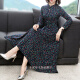 Ran Yilan's middle-aged woman wears a dress for 40 to 50 years old, long-sleeved middle-aged and old temperament, floral slim woman with a big knee, green 3883# M Recommended 100Jin [Jin equals 0.5 kg]