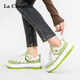 
La Chapelle board shoes seasonal theme color fresh green thick sole height-enhancing women's shoes renewal casual shoes Xiaocaoqing LA-B695 37