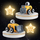 MAIGEMENG children's remote control car toy boy 3-4-6 years old excavator engineering vehicle car Children's Day birthday gift space car light music + 4 head accessories interstellar adventure remote control car