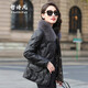 Zhe Shifan Haining Leather Jacket Winter 2025 New Fox Fur Collar Fur Slim Sheep Leather Down Jacket Women's Short Black XL 116Jin Jin equals 0.5kg --125Jin Jin equals 0.5kg