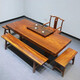 Guge Okan solid wood large board tea table and chair combination African green heart sandalwood tea table log whole board coffee table whole large board prepayment (the balance is payable)