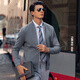 
Mr. Bu Spring and Autumn New Wool Cardigan Jacket Long Sleeve Solid Color Clothes Middle-aged Men's Clothes BT12016 Yueyan Gray S (165)