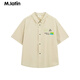 Ma Latin (M.Latin)/children's clothing children's shirt summer new style boys and girls small square collar design style short-sleeved shirt oatmeal color 110