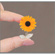 Peizhou Sunflower Corsage Brooch Women's Exquisite Design Niche Cute Suit Sweater Luxury Pin Accessories Cute Sunflower Brooch Pin