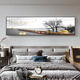 
Aohan modern light luxury bedside painting bedroom master bedroom background wall decoration painting living room horizontal version warm and warm atmospheric wall painting JD12243 Xianlu looking at the moon 135*35cm crystal porcelain aluminum alloy black frame
