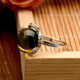 Xuanyong natural Mexican blue amber ring women's S925 silver ring inlaid with amber ring live adjustable gift for wife