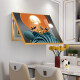 Villa Electric Meder Box Pintura decorativa hidráulica Moderna Versión horizontal Simple Restaurante Restaurante Caja Débil Pintura colgante Arte abstracto Mural Fulu Chengxiang 12593-2 Mirror Crystal Porcelana 100*80 Tamaño de la cubierta 84*73 Negro