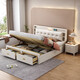 Yu feiqi nordisch massives Holzbett Doppelbett moderne einfache Hochkasten Nachtlichtladebett 9902# Einzelbett [mit Licht mit Buchse] 1,8*2,0 m (Rahmenmodell)
