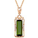 Tingliang 2 carat green tourmaline pendant, 18K gold with diamonds, colored gemstone pendant for your lover, pendant + 18K gold necklace