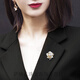 QUAMER Craft Camellia Brooch Feminine Pearl Corsage Versatile Small Fragrance Style Sweater Outerwear White One