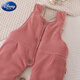 Disney (Disney) baby overalls autumn and winter baby quilted open crotch warm cotton pants for boys and girls a pair of winter casual pants outer pants TU overalls cotton pants pocket bow pink 80 cm