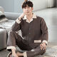 Wei Jie Pure Cotton Pajama для мужчин зимней осенью и зимней мужской пижамы утолщенные межслойные хлопчатобумажные хитровая теплый костюм среднего возраста и пожилой мужской модель P3878 Большой красный хлопок L [155-180Jin [Jin равняется 0,5 кг]]]]