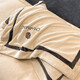 Antarctic Milk Fleece Four-Piece Set 2024 New Flannel Coral Fleece Plus Fleece Thickened Bedding Sheets Winter Bedding Champagne + Gentleman Gray [Double-sided Fleece Thickened] 1.8m Bed Four-Piece Set [Quiece 200*230cm]