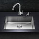 KOHLER (KOHLER) MANUEL DE CUISINE 4 mm Single Single 304 Basin de lavage épaissis en acier inoxydable sous Counter Lavage du bassin d'eau Bodet d'eau est bon 6545 avec un ensemble complet de robinet 6193