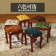 Jianglaiyi American Dressing Stool Bedroom Solid Wood Dressing Stool Home Retro Piano Stool European Makeup Stool Manicure Stool Solid Wood Leather Square Stool/Retro Brown Leather/47cm Sitting Height