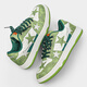 
Wanmando extra-large size men's shoes for spring new 46 men's board shoes 47 leather casual shoes 48 sports star shoes thick sole 9922 green cashew flowers 35