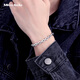 Miss JuJu pt950 platinum bracelet men's fashionable mechanical style platinum bracelet men's authentic thick and high-end bracelet, weight 28.96g, length 22cm, thickness about 6mm