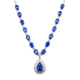 Musi custom-made 7.01 carat sapphire necklace 18k gold set with diamonds party high picture color