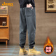 Jeep (JEEP) velvet thickened autumn and winter corduroy casual pants for men, loose harem high-end sports leggings, trendy brand guard pants for men