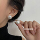 LnieerS925 silver Shijia steamed bun pearl earrings for women 2025 new trendy high-end earrings light luxury niche temperament earrings 8MM Shijia white steamed bun pearl S925 silver needle