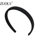 Zuoou solid color wide-brimmed hairpin hairband for daily wear by women, face wash and hair press headband for girls, Korean Internet celebrity press hair ring color, black