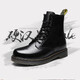 
Leaping foot [cowhide] Martin boots men's genuine leather high-top British style autumn and winter men's work clothes men's boots breathable mid-top leather shoes black [high-top single shoes] 42
