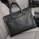 French COW Briefcase Trendy Fashion Men's Bag Casual Business Large Capacity Horizontal Handbag Shoulder Crossbody Laptop Bag C-6668 Black