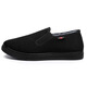 Real people winter old Beijing cloth shoes plus velvet and thickened men's cotton shoes slip-on lazy shoes non-slip soft sole middle-aged and elderly dad shoes 3101-5 men's cotton 40
