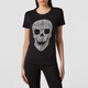 菲利普普兰（PHILIPP PLEIN）女士棉质水钻骷髅图案短袖T恤衫 WTK1283 PTE003N 黑色 XS